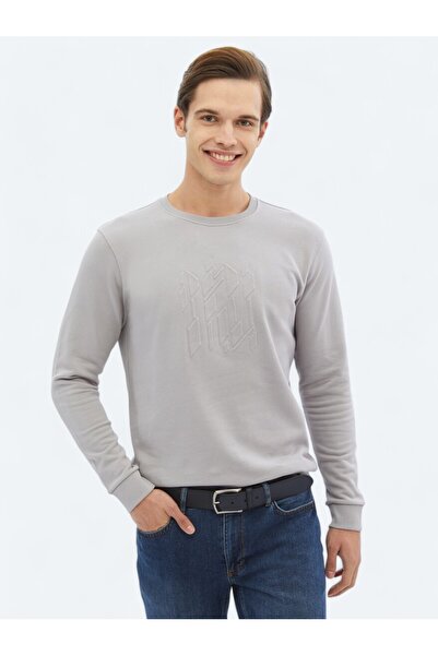 Kip Hanorac cu imprimeu cu guler rotund liliac