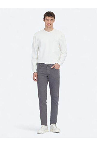 Kip Антрацитові тканинні брюки Slim Fit Casual з бавовняною сумішшю