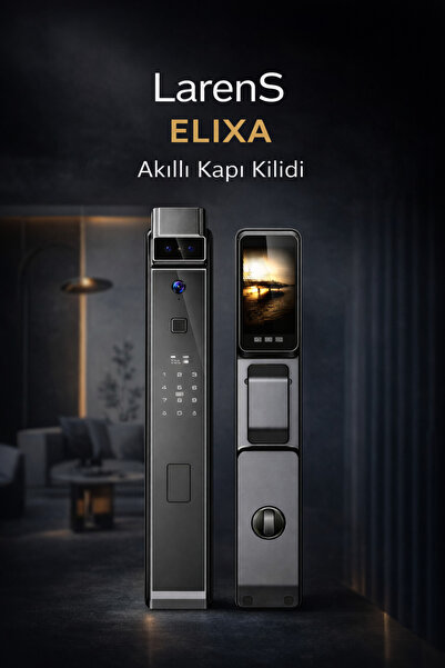 Larens ELİXA F7 Pro Akıllı Kapı Kilidi – Yüz Tanıma, Parmak İzi, Şifre, Kart ...
