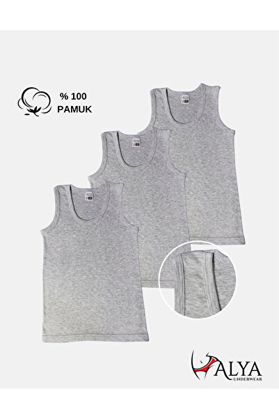 ALYA UNDERWEAR مجموعة من 3 قطع من القطن المضلع بياقة بيضاوية للأولاد - 3 قطع ...