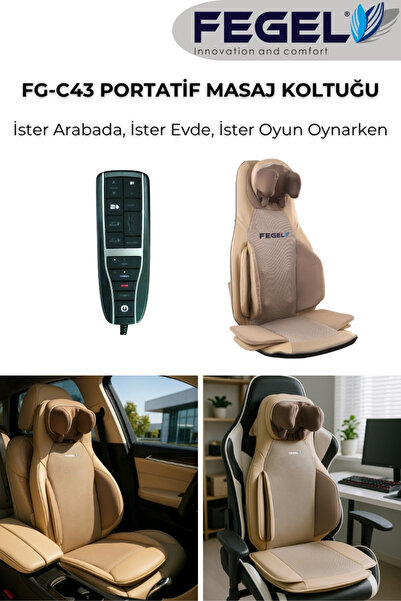 Fegel FG-C43 Taşınabilir Otomobil / Ev Masaj Koltuğu – Boyun, Sırt, Bel ve Ka...