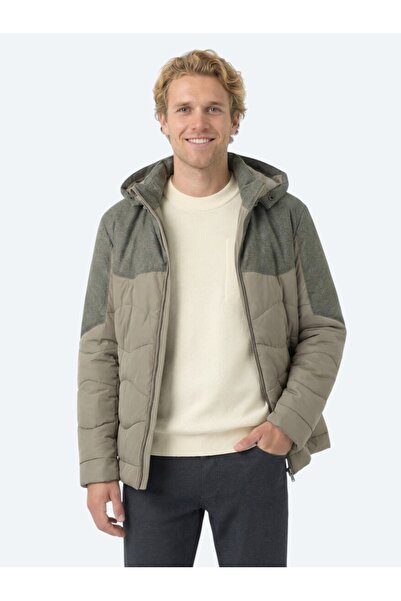 Kip Mink Regular Fit Hooded Casual Woven Coat