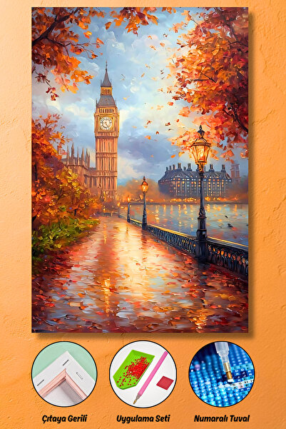HONDEP 5D Sayılarla Elmas Boyama 50x40 cm Kendin Yap DIY Puzzle Hobi Seti Moz...