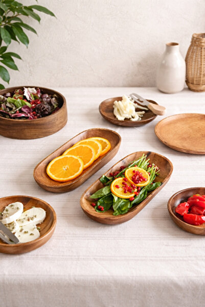 KaiHome 2-Piece Acacia Oval Presentation / Serving Plate