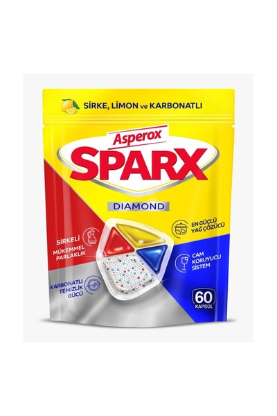 ASPEROX 3 bucăți de tablete Sparx pentru mașina de spălat vase, pachet de 60