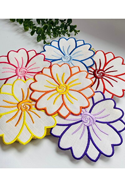 ELÇİÇEK HOME مناديل تقديم، مناديل كوكتيل، مناديل تقديم القهوة 6 قطع