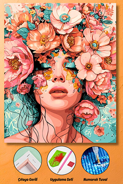 HONDEP 5D Sayılarla Elmas Boyama 50x40 cm Kendin Yap DIY Puzzle Hobi Seti Moz...