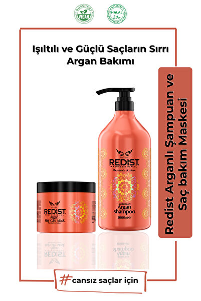 Redist Argan Şampuan 1000 Ml + Argan Maske 500 Ml