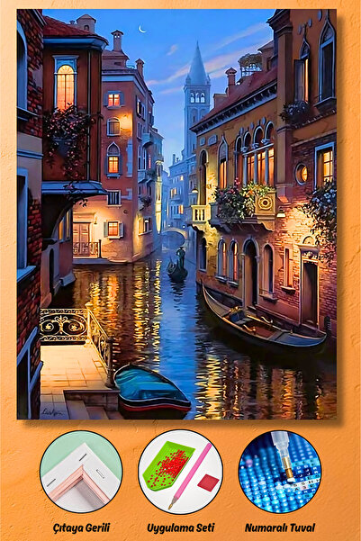 Genel Markalar Venedik Kanalları | Elmas Mozaik Tablo - Mozaik Puzzle - Boncu...