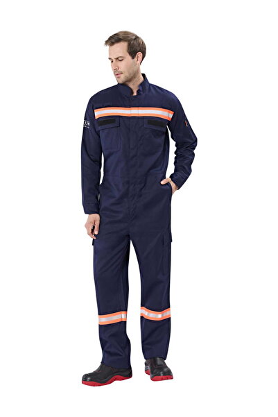 ISMONTPRO بدلة مقاومة للحريق للجنسين باللون الأزرق الداكن مضادة للكهرباء السا...