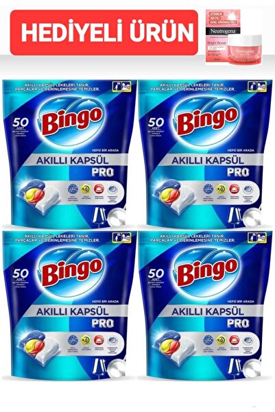 Bingo Tablete pentru mașina de spălat vase Smart Capsule Pro 4 PACHETE 50 Li ...