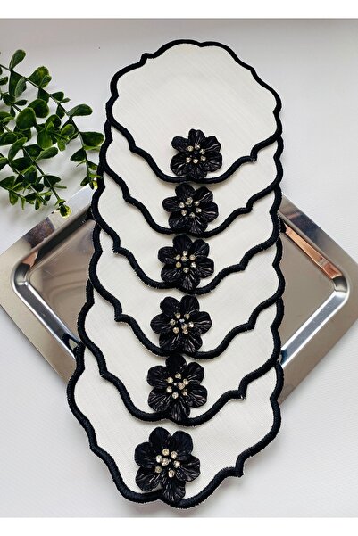 ELÇİÇEK HOME مناديل تقديم، مناديل كوكتيل، مناديل تقديم للقهوة، 6 قطع