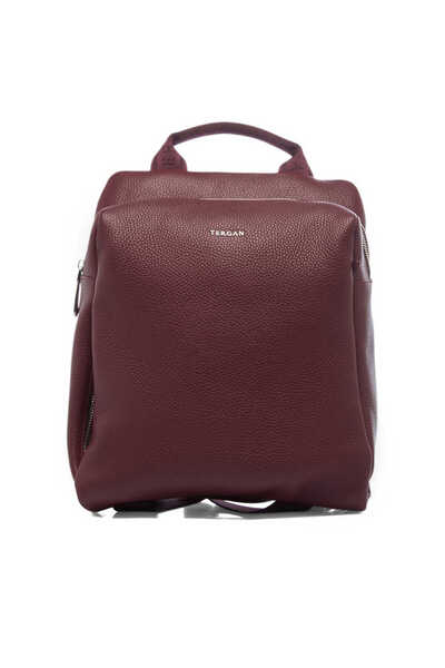 Tergan Bordo Hakiki Deri Kadın Sırt Çantası - S1SR00079384-M71