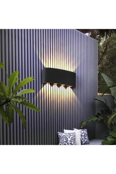 Cata 15 W İki Yönlü Led Duvar Aplik - Gün Işığı (3000K)  - Siyah - IP44 - CT-8013G