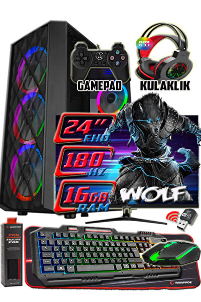 WARBOX WOLF 24" 180hz Monitör Xeon X5650 16gb Ram 256gb Ssd 250gb Hdd R7 240-...