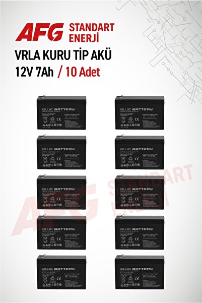 Blue Battery 10 ADET 12 VOLT 7 AMPER KURU TİP AKÜ 12 V 7 AH BL