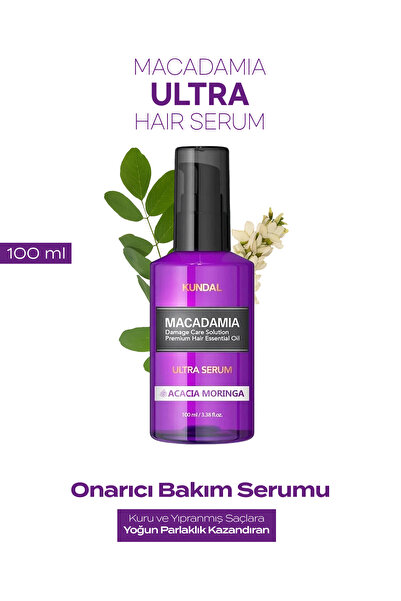 Kundal Kuru ve Yıpranmış Saçlara Onarıcı Bakım Serumu KUNDAL Macadamia Ultra ...