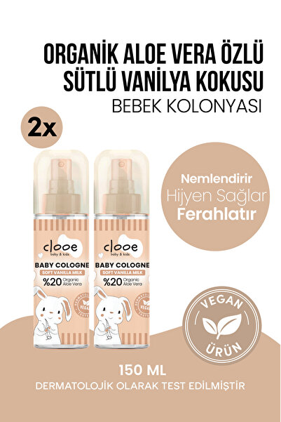 clooe Nemlendirici Vegan Soft Vanilla Milk Bebek Kolonyası Organik Aloe Vera ...