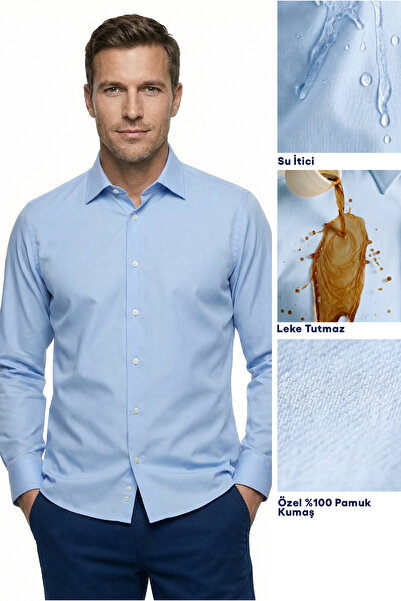 Kiğılı Μακρυμάνικο πουκάμισο Slim Fit Classic Nano Care, αδιάβροχο, ανθεκτικό...