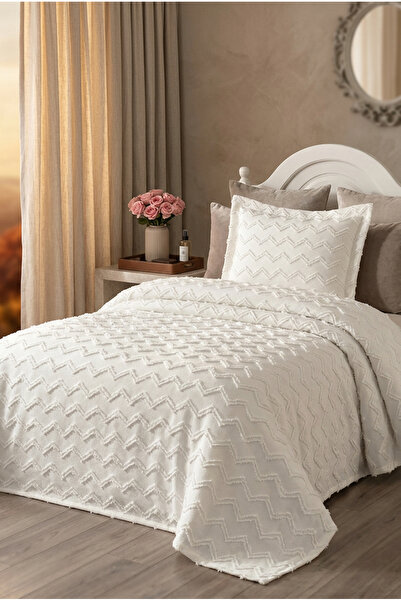 miar home perde tekstil غطاء سرير مفرد 180 × 260 سم - موديل فالون مع غطاء وسا...