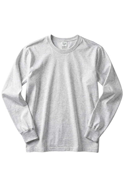 RELAXIA Combed Cotton T-Shirt Long Sleeve Men's Gray Melange
