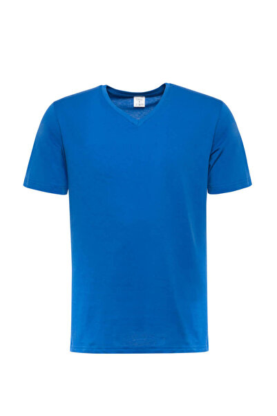 RELAXIA Tricou bărbătesc din bumbac pieptănat cu decolteu în V