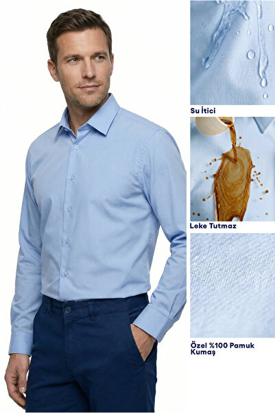 Kiğılı Long Sleeve Classic Nano Care Water Repellent Stain Resistant 4 Season...