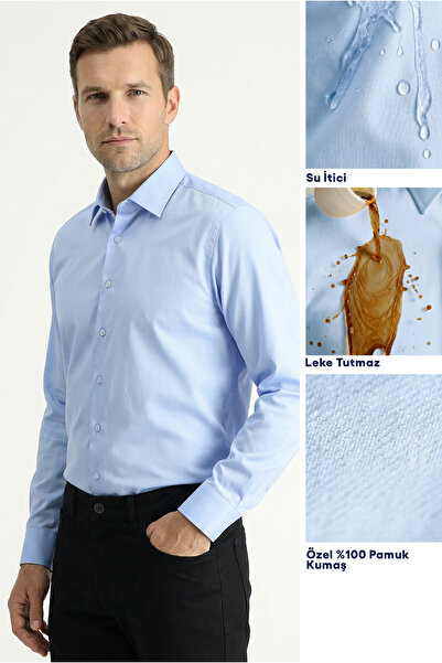 Kiğılı Μακρυμάνικο πουκάμισο Slim Fit Classic Nano Care, αδιάβροχο, ανθεκτικό...