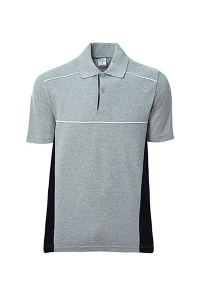 RELAXIA Polo Neck T-Shirt Two-Tone Trim
