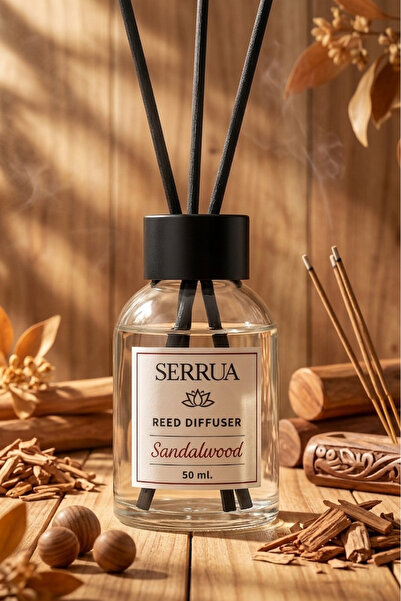 Serrua Sandal Ağacı Çubuklu Oda Kokusu Bambu Kokusu Sandalwood Reed Diffuser ...