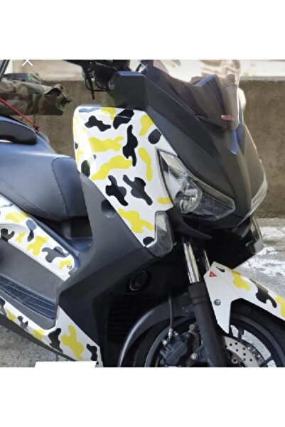 monero Motosiklet Sticker Sarı Siyah Kamuflaj Kaplama A4 Etiket 3 Sayfa