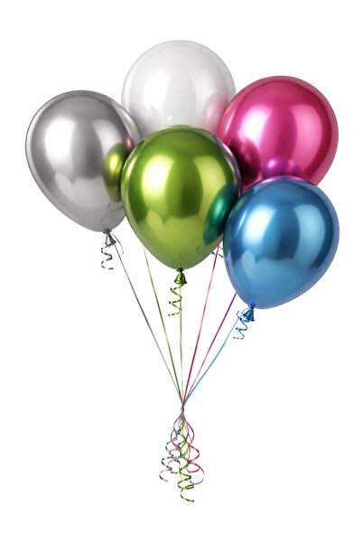 BENKO Gemar,Balon Mixed Color Chrome Balloons 25Pcs. Gray, White, Green, Pink...