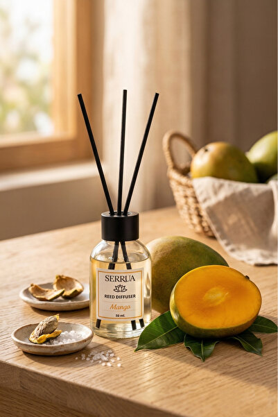 Serrua Mango Çubuklu Oda Kokusu Bambu Kokusu Mango Reed Diffuser 50ml