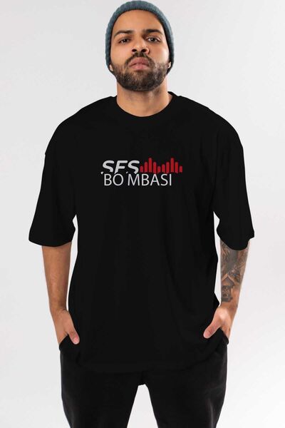 Ankhises Sound Bomb Front Štampano Crna Oversize kroj T-shirt Muškarci Žene o...