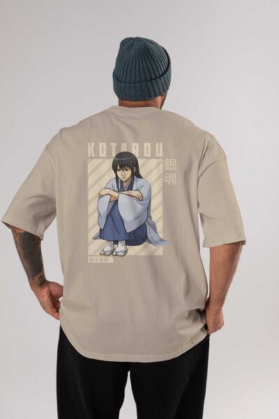 Ankhises Kotarou Katsura GINTAMA Anime Leđa Štampano Bež Oversize kroj T-shir...