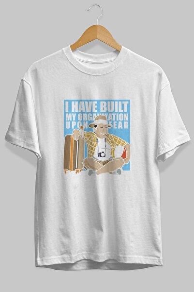 Ankhises Al Capone Holiday Front Štampano Bela Oversize kroj T-shirt Unisex M...