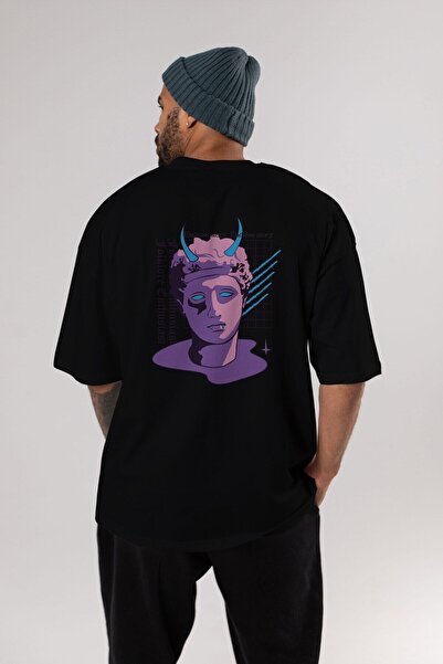 Ankhises Crna Oversize kroj T-shirt - Unisex Muškarci Žene okrugla kragna, Fo...