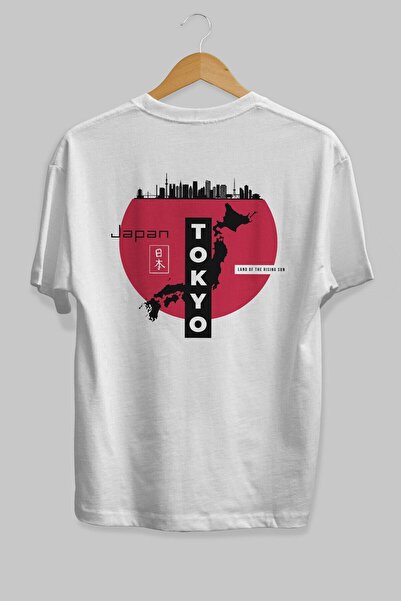 Ankhises Japan Tokyo Back Printed White Oversize T-shirt Ανδρικό γυναικείο λα...