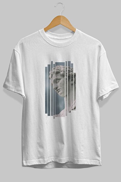 Ankhises Бела T-shirt Oversize kroj са Štampano на предњој страни, за мушкарц...