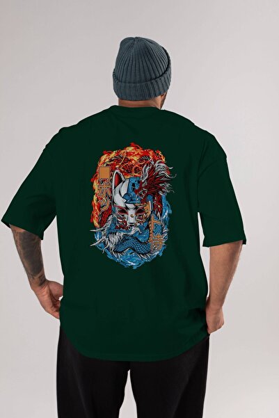 Ankhises ONE PIECE (7) Anime Sa deznom Emerald Green Oversize kroj Pamuk T-sh...