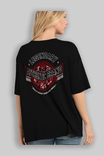 Ankhises Legendarni brend Arka Štampano crna Oversize kroj T-shirt unisex muš...