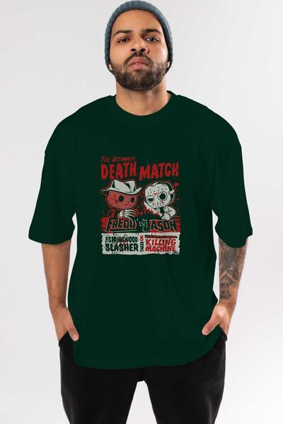 Ankhises Tricou supradimensionat Emerald Green Freddy vs Jason - Decolteu cre...