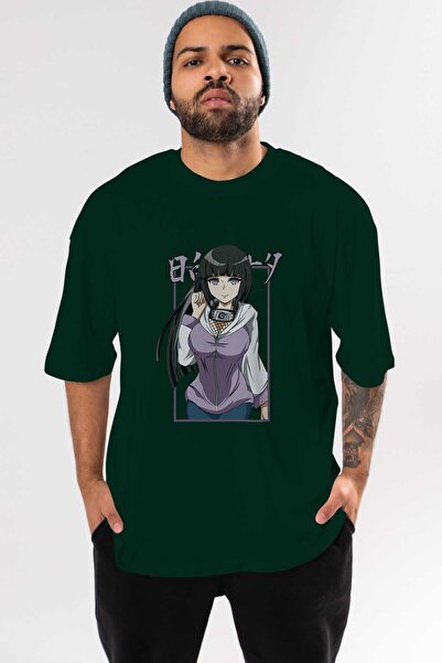 Ankhises Σμαραγδένιο Πράσινο Μπλουζάκι Anime Oversize Hinata NARUTO - Ανδρικά...