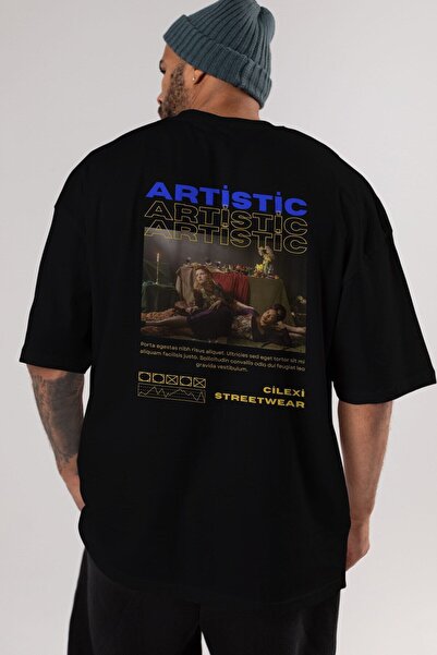 Ankhises Μαύρο μπλουζάκι Oversize - Crew Neck, Ανδρικά και Γυναικεία, Streetw...