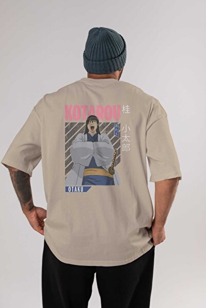 Ankhises Kotarou Katsura GINTAMA 1 Anime Leđa Štampano Bež Oversize kroj T-sh...