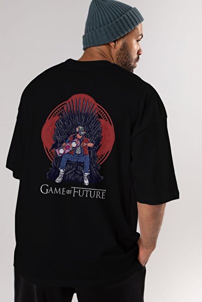 Ankhises Igra budućnosti Back Štampano Crna Oversize kroj T-shirt Unisex Mušk...