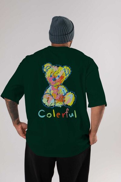 Ankhises Šareni medved leđa Štampano smaragdno zelena Oversize kroj T-shirt u...