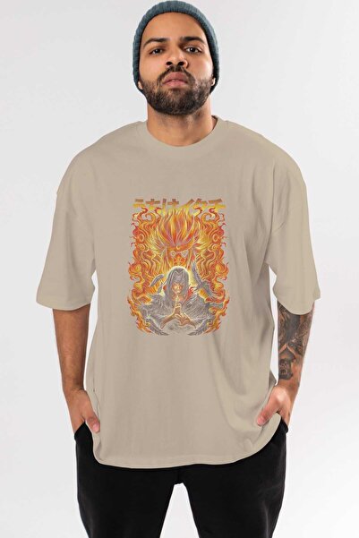 Ankhises NARUTO ITACHI UCHIHA Anime Sa deznom Bež Oversize kroj T-shirt - Muš...