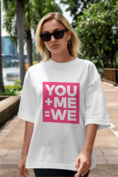 Ankhises Ti Ja Mi Napisano Prednja strana Štampano Bela Oversize kroj T-shirt...