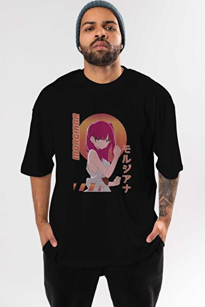 Ankhises Црна Oversize kroj T-shirt са аниме Štampano на предњој страни Морги...